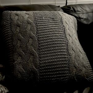 Set of two down feather knit throw pillows